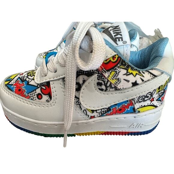 7C Toddler Nike Air Force 1 Custom Graffiti Comic Pop Art | ONE OF A KIND - Picture 12 of 15
